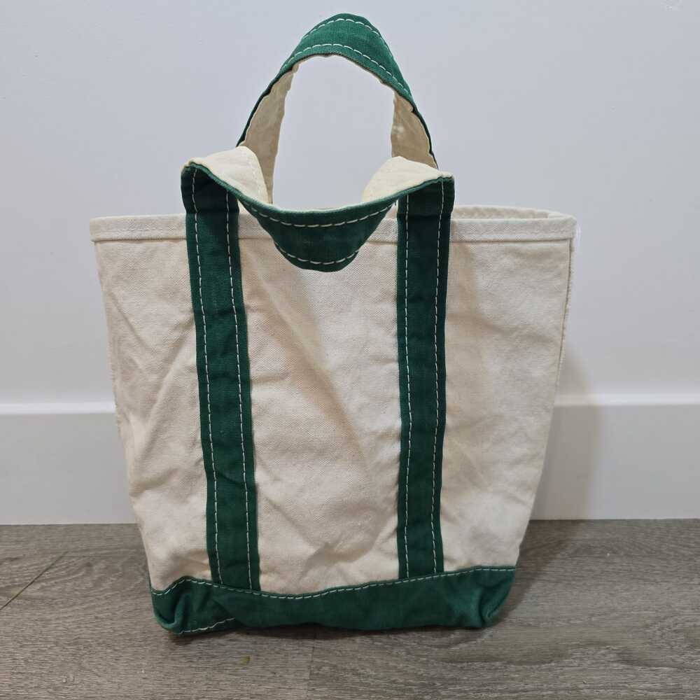 L.L. Bean Green and Cream Boat & Tote Bag